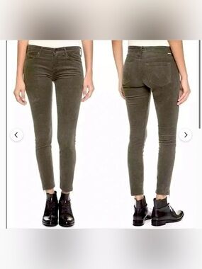 MOTHER The Looker Ankle Fray Corduroy Jeans size 27